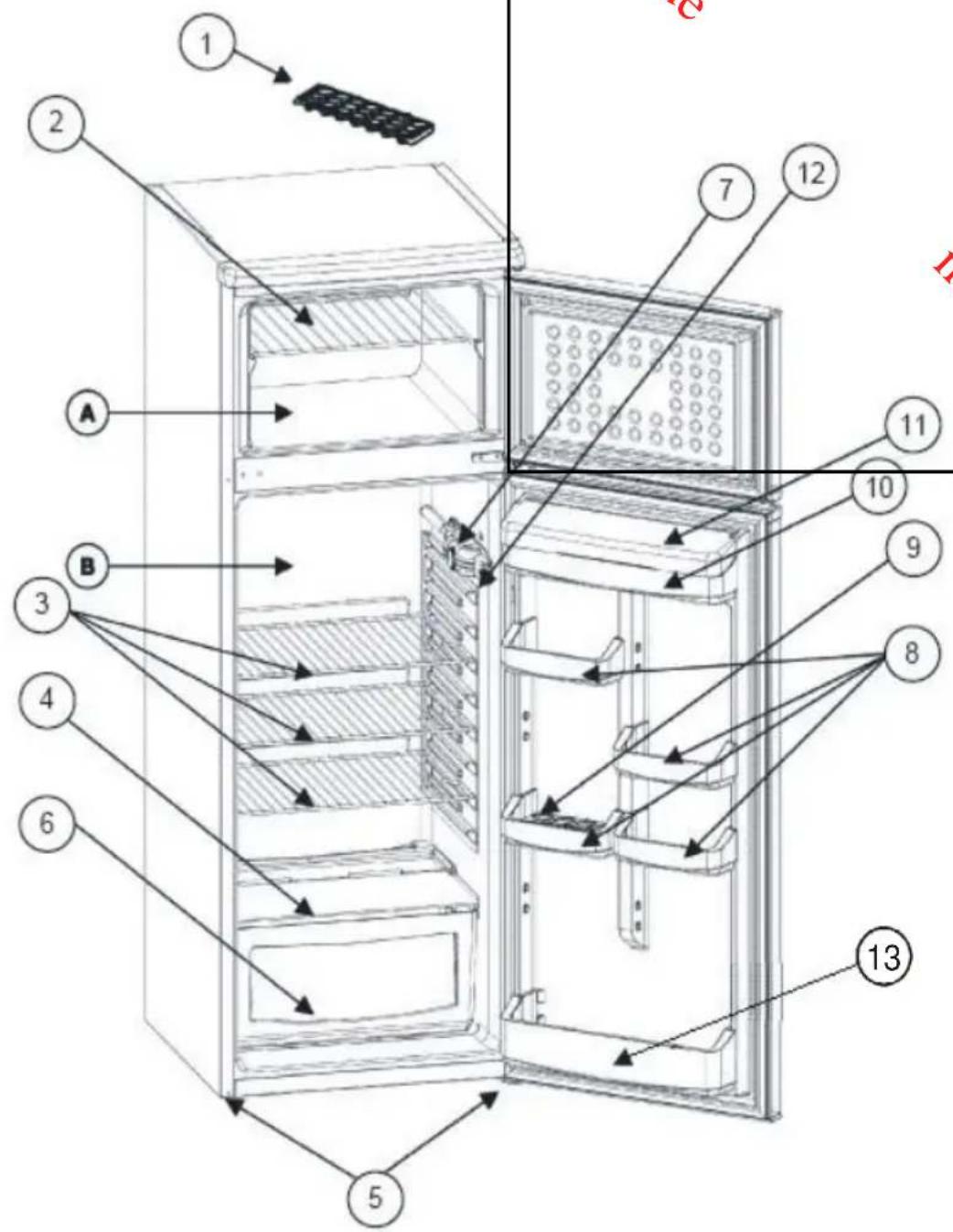 PROLINE TFP240A - COMPONENTI DELL'ELETTRODOMESTICO E SCOMPARTI - 1
