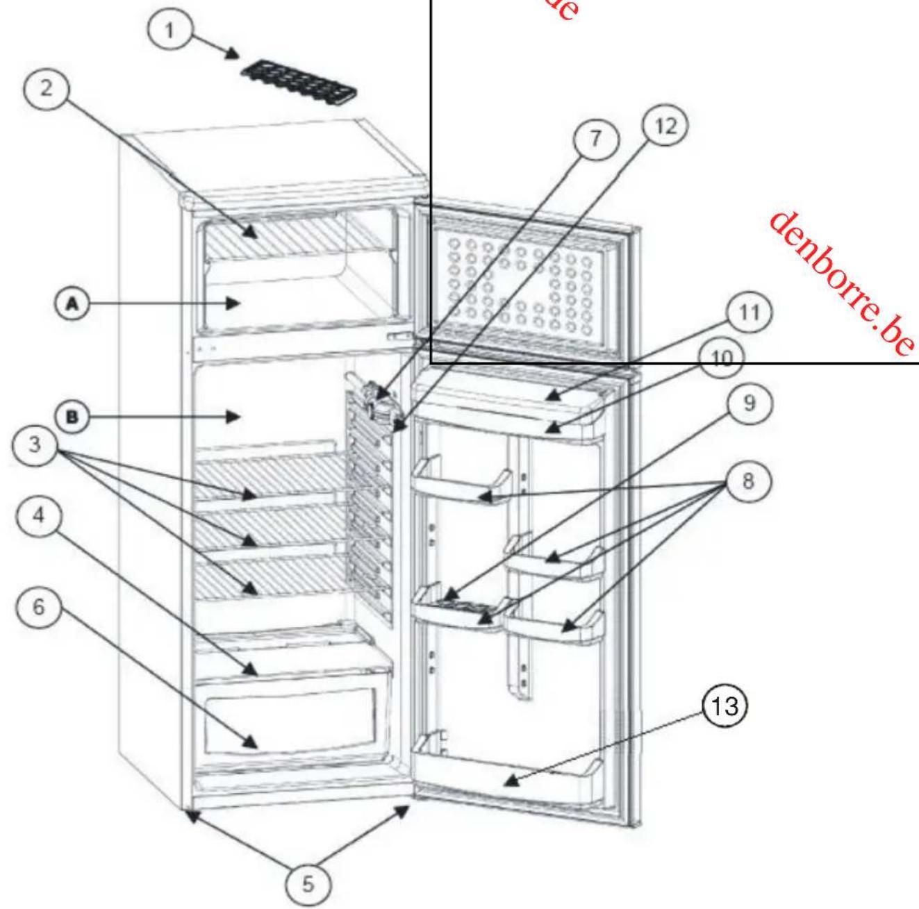 PROLINE TFP240A - THE PARTS OF THE APPLIANCE AND THE COMPARTMENTS - 1