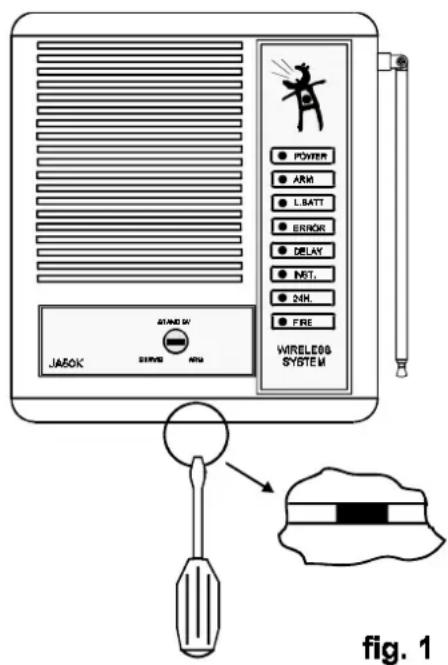POWER ARM L BATT ERROR DELAY NET. 24K FIRE WIRELEDS SYSTEM ATAND SW JASOK SPRING MNA fig. 1