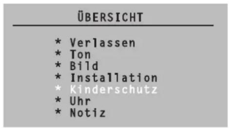 Magnum TV 3760 - Menu aufrufen - 1