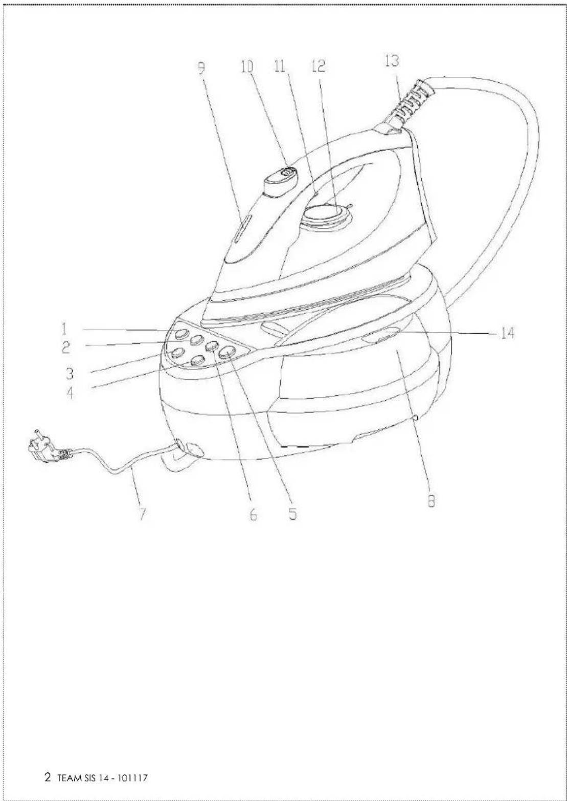 TEAM SIS 14 - Dampfbügelstation Steam Ironing Station Centrale Vapeur Stoomgenerator - 2