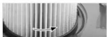 TEAM ST 39 E - LE ON TOP OF THE FILTER CONTAINER SEVERAL TIMES INTO LEFT & O PRE-CLEAN THE HEPA-FILTER (EASY-CLEAN-SYSTEM). - 7