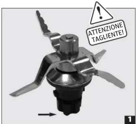 Kitchenware Premium - Fissaggio lame alla parte inferiore del bicchiere di miscelazione - 1