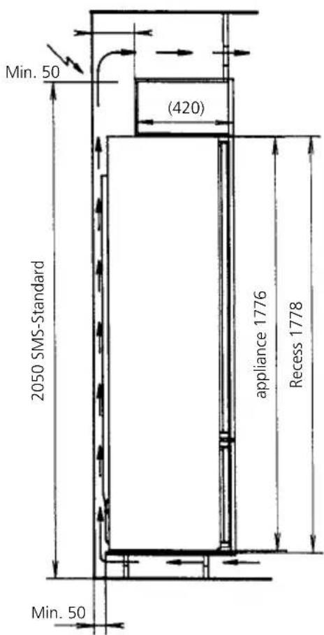 V-ZUG Cooltronic - Fitted refrigerator Recess SMS 14/6 (1778 mm) - 2