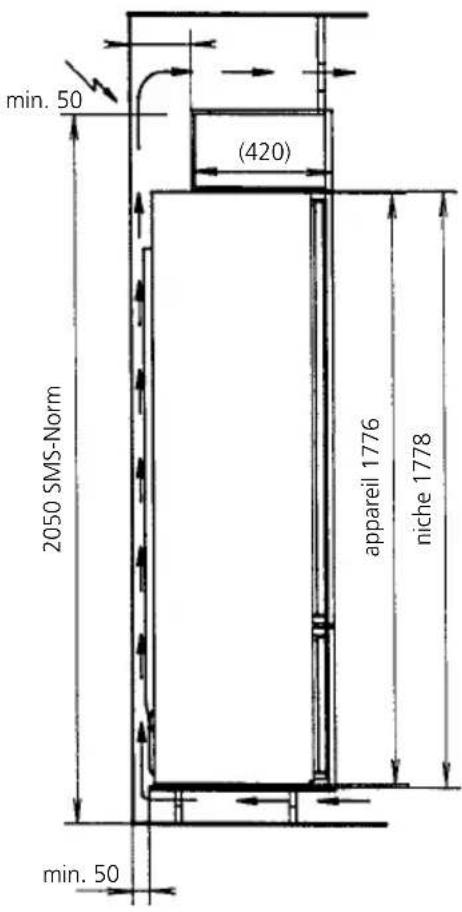 V-ZUG Cooltronic - Réfrigérateur à encastrer niche SMS 14/6 (1778 mm) - 2