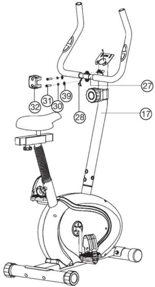 Christopeit CL 3 - Step 5: Installation of handlebar (27) at handlebar support (17). - 1