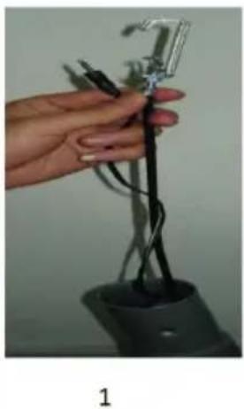 Klarfit Mobi FX 250 - Come estrarre il cavo di prolunga dal supporto anteriore: - 1