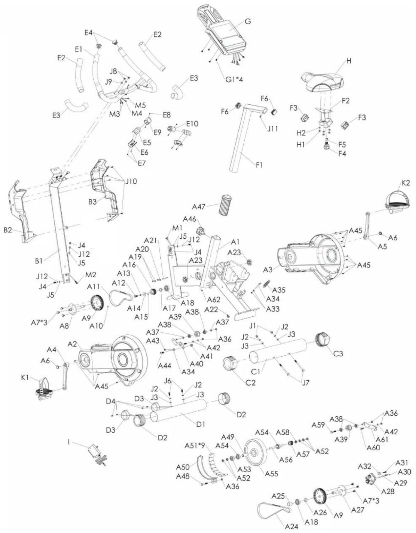 Cardiostrong BX50 - Listes des pieces - 1