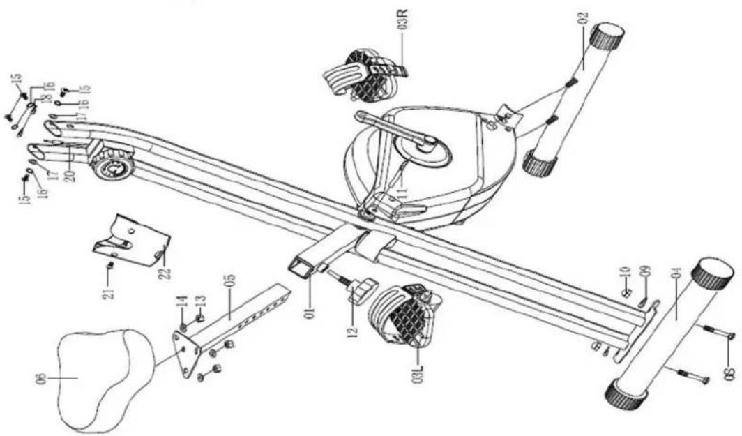 Skandika Foldaway X1000 - EXPLOSIONSZEICHNUNG - 3