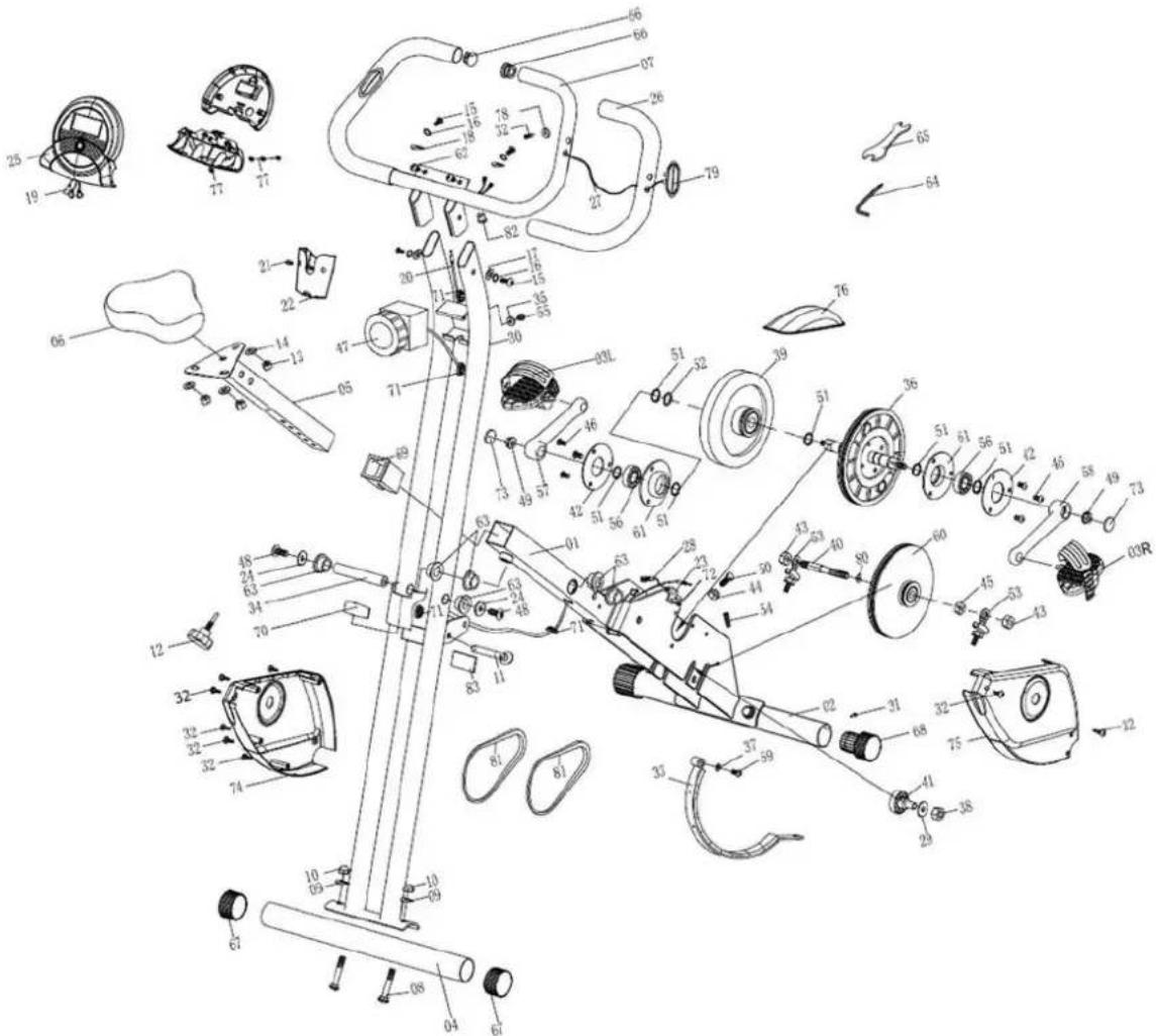 Skandika Foldaway X1000 - EXPLODED DIAGRAM - 1