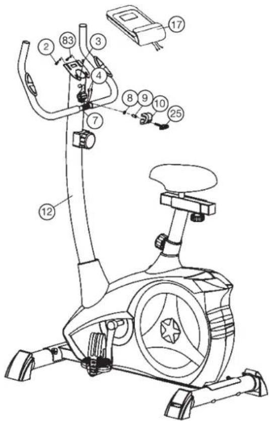 Christopeit AL 1 - Etape n° 4: Montage du chariot de selle (33) et de selle (34) sur le support de selle (29) Et montage du support de selle (29) sur le châssis (1). - 2