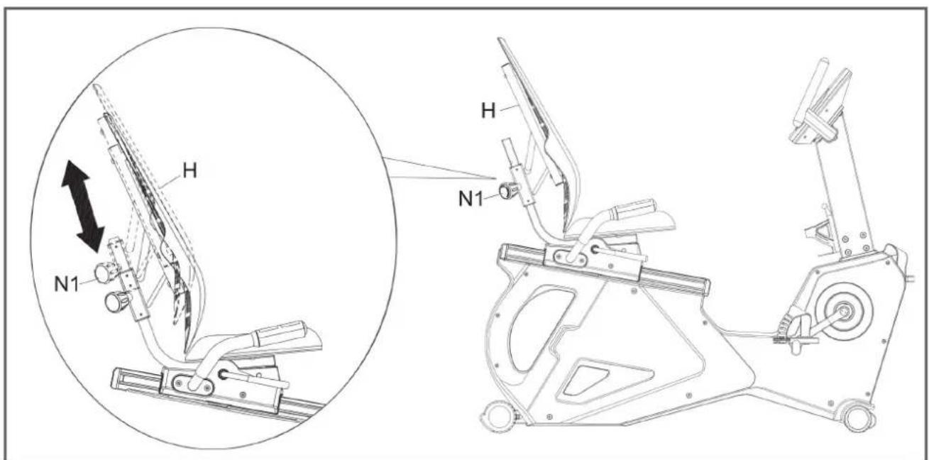 Cardiostrong BC60 - 2) Réglage du dossier - 1