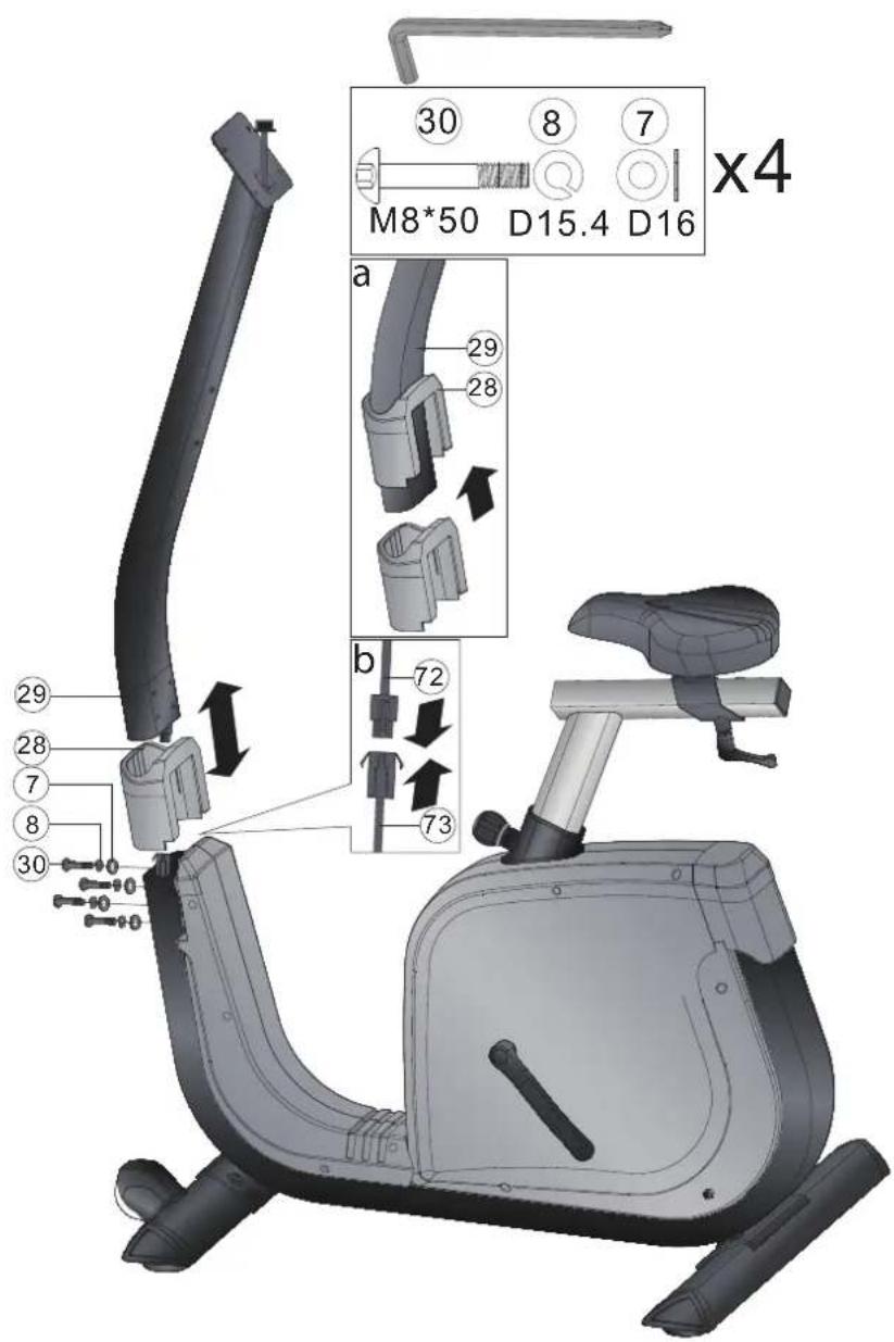 Cardiostrong BX70i - Étape 3: Montage du tube de guidon - 1