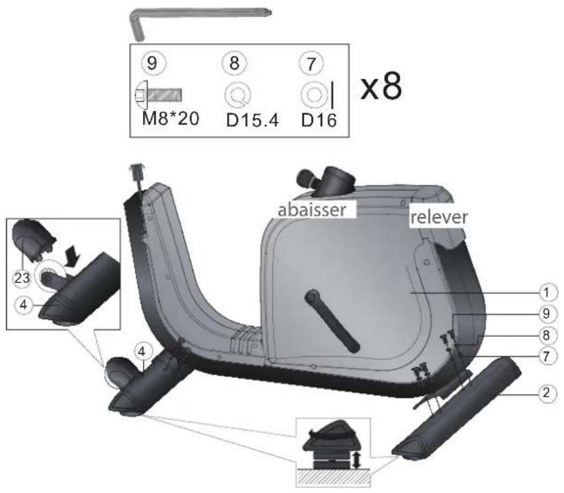 Cardiostrong BX70i - Étape 1: Montage des pieds - 1