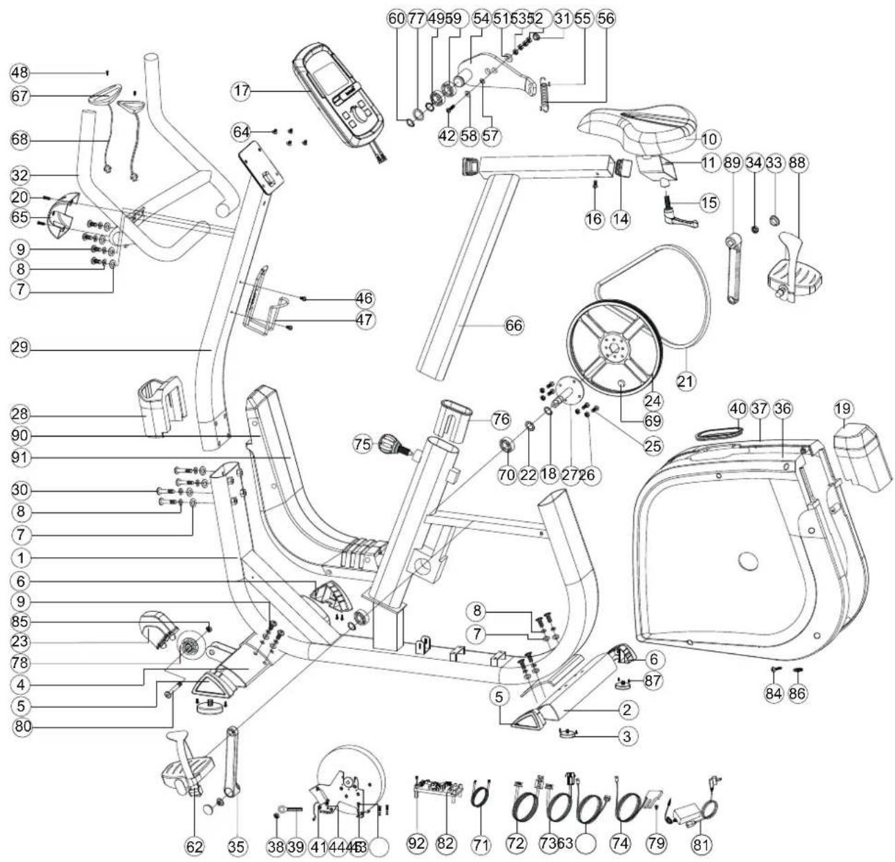 Cardiostrong BX70i - Vue éclatée - 1
