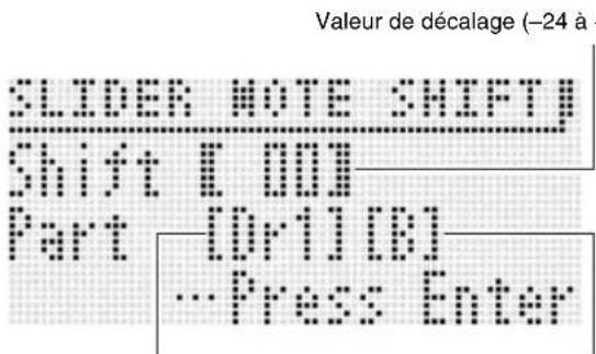 CASIO XWP1 - ■Note Shift: Décale les notes. - 1