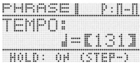 CASIO XWP1 - Appuyez sur la touche ⑧ TEMPO - (plus lent) ou ⑧ TEMPO + (plus rapide). - 1