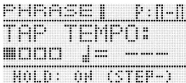 CASIO XWP1 - Tapez quatre fois sur la touche ⑧ TAP à la vitesse (tempo) souhaïée. - 1