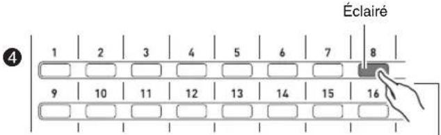 CASIO XWP1 - Utilisez les touches 1 à 16 pour activer et désactiver les parties 01 à 16. - 1