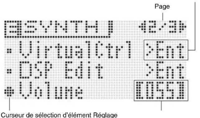CASIO XWP1 - Utilisez 16 pour selectionner I'elément souhaite et changez le réglage selectionné. - 1