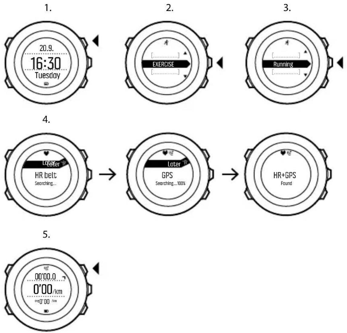 SUUNTO AMBIT3 Sport 1.0 - Début d'un exercice - 1