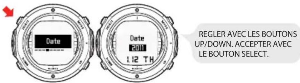 SUUNTO D6i - Réglage de la date - 1