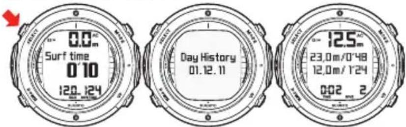 SUUNTO D6i - Historique journalier - 1