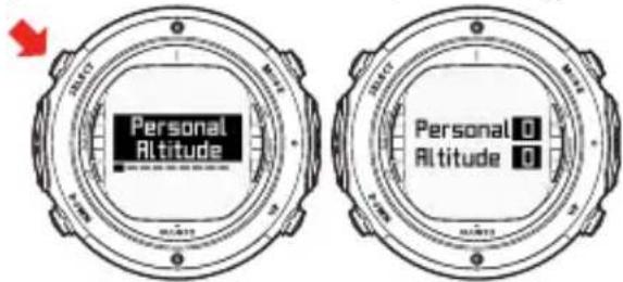 SUUNTO D6i - Définition des paramètres personnel et d'altitude - 1