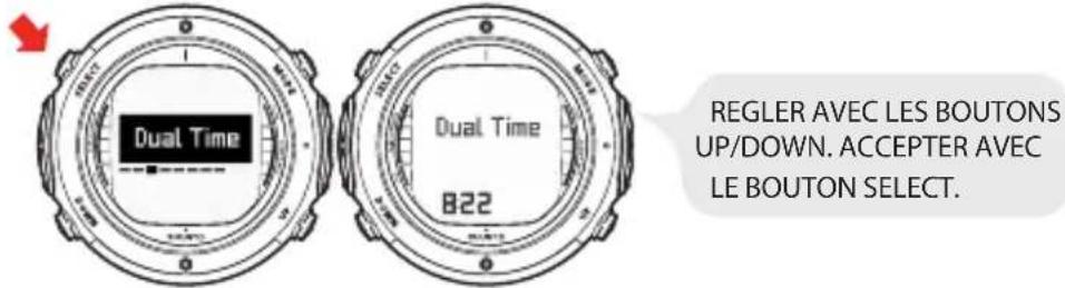SUUNTO D6i - Réglage du deuxième fuseau hora - 1