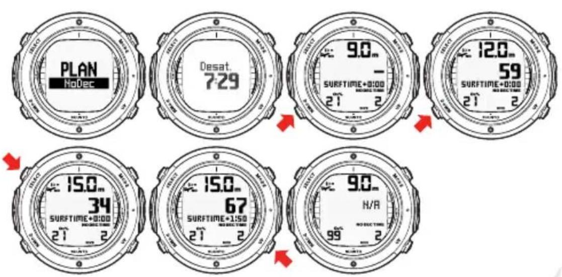 SUUNTO D6i - Mode DIVE PLANNING (Planification de plongée) (PLAN NoDec) - 1