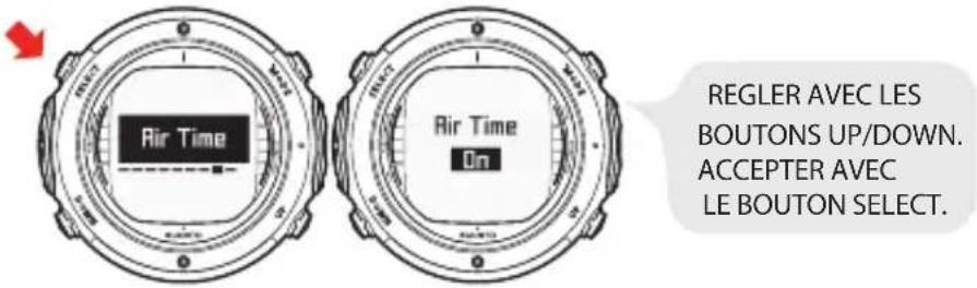 SUUNTO D6i - Réglage de l'autonomie en air - 1