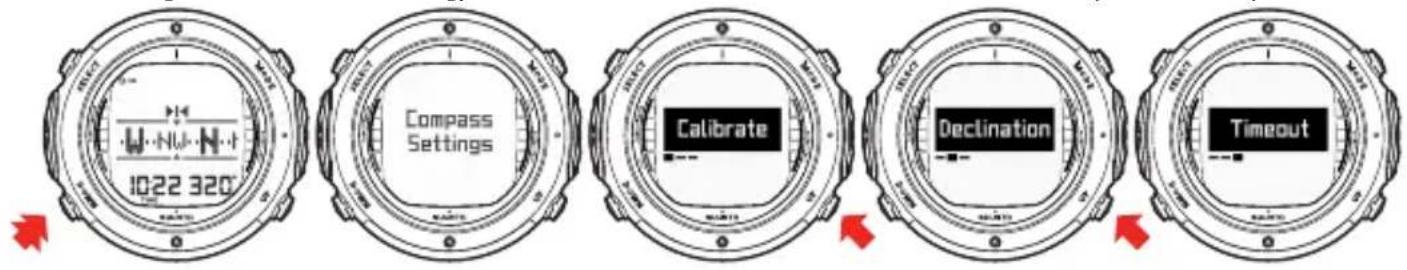 SUUNTO D6i - Réglages de la boussole - 1