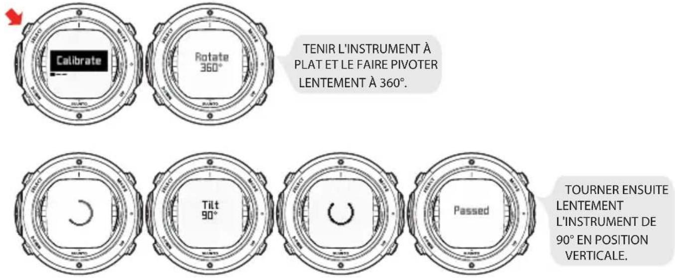 SUUNTO D6i - Pour éthalonner la boussole : - 1