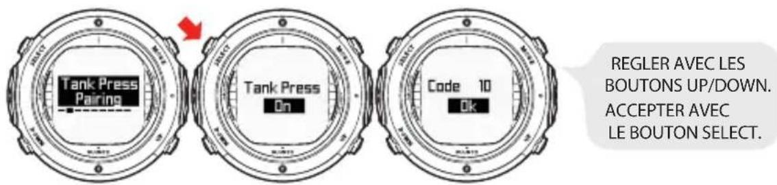 SUUNTO D6i - Réglage de la pression d'air - 1
