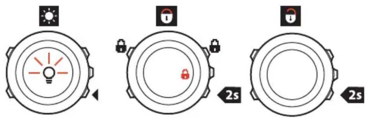 SUUNTO AMBIT2 R 1.0 - Utilisation du rétroéclairage et du verrouillage des boutons - 1