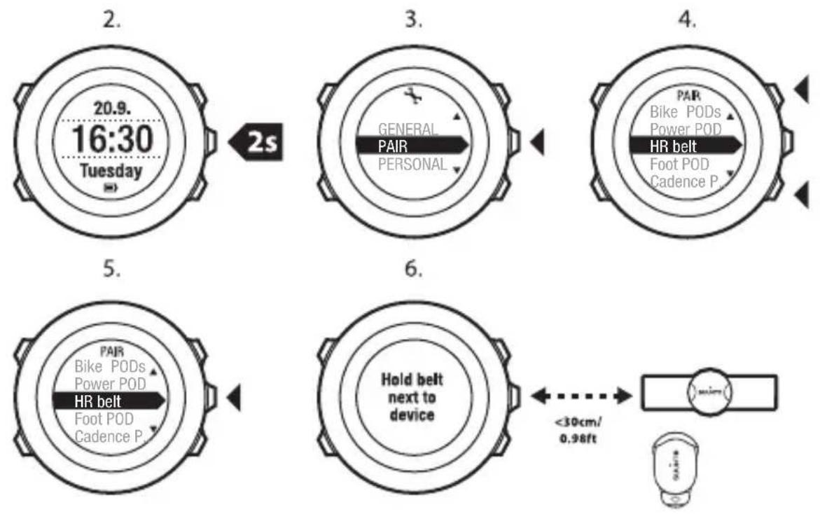 SUUNTO AMBIT2 R 1.0 - LIAISON D'UN CAPTEUR DE VITESSE OU D'UNE CEINTURE DE FRÉQUENCE CARDIAQUE - 1