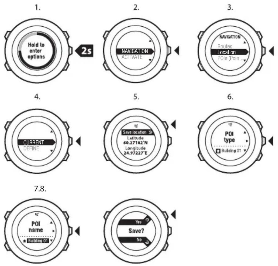 SUUNTO AMBIT2 R 1.0 - Ajout de votre position en tant que point d'intérêt (POI) - 1