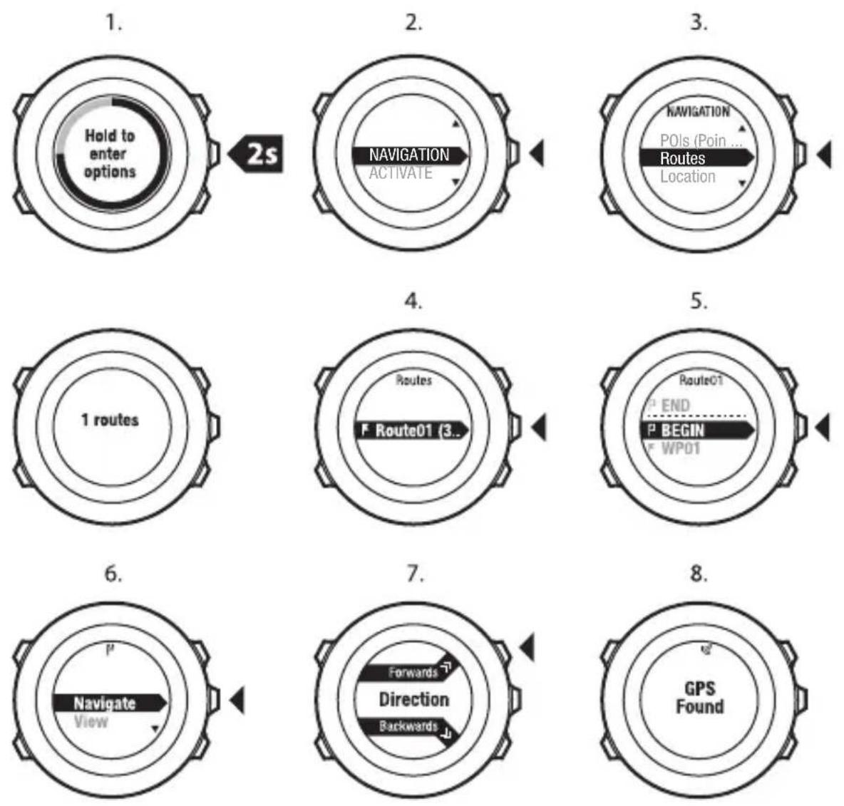 SUUNTO AMBIT2 R 1.0 - Navigation le long d'un itinéraire - 1