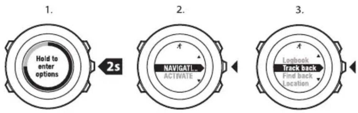 SUUNTO AMBIT2 R 1.0 - Utilisation de la fonction Chemin de retour - 1