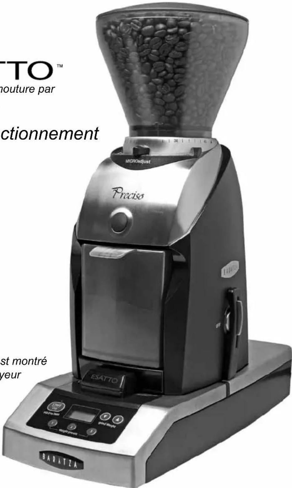 Baratza ESATTO - Manuel de fonctionnement - 1