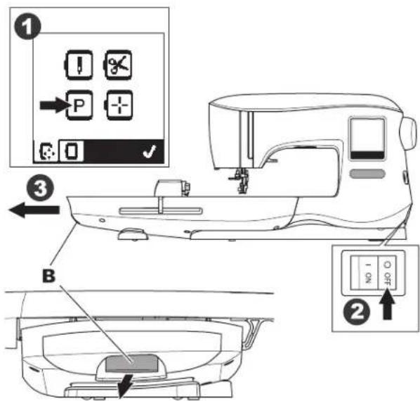 SINGER Superb EM200 - RIMOZIONE DELL'UNITÀ DI RICAMO - 1