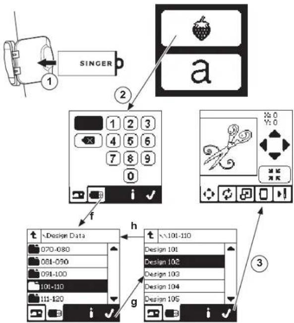 SINGER Superb EM200 - SELEZIONE DI UN DISEGNO USB - 1