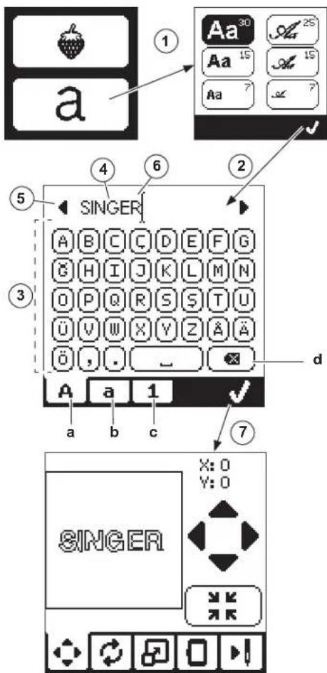 SINGER Superb EM200 - SELEZIONE DELLE LETTERE DA RICAMARE - 1