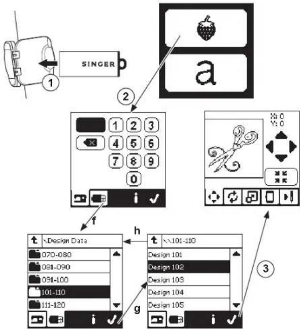 SINGER Superb EM200 - POUR SÉLECTIONNER UN MOTIF USB - 1