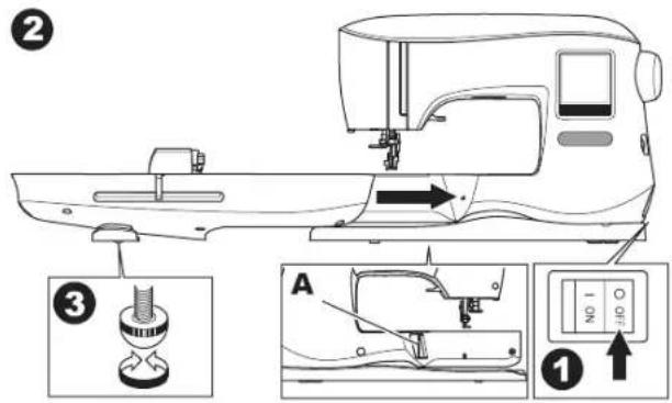 SINGER Superb EM200 - AANSLUITEN VAN DE BORDUUREENHEID - 1