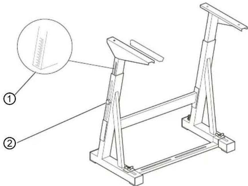 Dürkopp Adler 532 - Régler la hauteur de la table de travail - 1