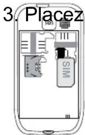 Fysic FM9800 - Carte SIM, carte SD et accu : - 3