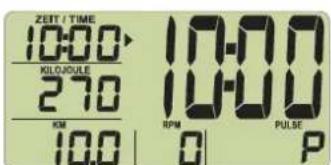 ZETT / TIME 10:00 KLO/QUOLE 270 KM 10.0 | 10:00 RPM 0 PULSE