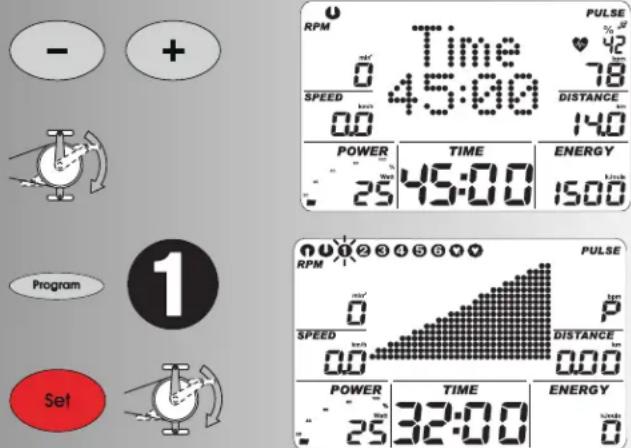 KETTLER X3 - b) Perfis de rendimento (PROGRAM) "1" - "6" - 3