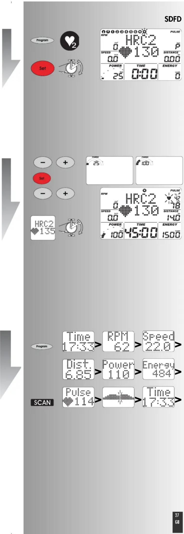 KETTLER X3 - Display switchover during the training - 1